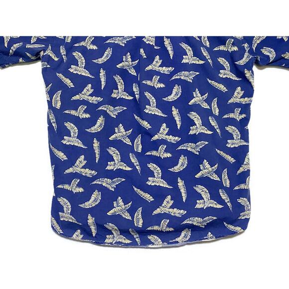 Chaps Button Up Shirt Men's Size Large Short Sleeve Blue With Brown Accent - Picture 7 of 7